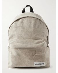 READYMADE - Logo-appliquéd Distressed Cotton-canvas Backpack - Lyst