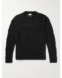 Saint Laurent - Pullover in misto mohair punto a giorno - Lyst