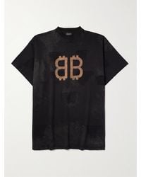 Balenciaga - Oversized-T-Shirt aus Baumwoll-Jersey mit Logoprint - Lyst