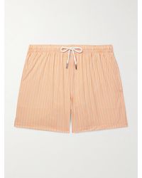 Thom Sweeney - Straight-Leg Mid-Length Striped Swim Shorts - Lyst