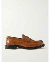 Bottega Veneta - James Woven Leather Penny Loafers - Lyst