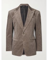 dunhill - Slim-fit Printed Cotton-blend Velvet Tuxedo Jacket - Lyst