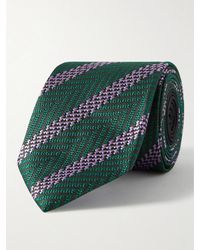 Missoni 7cm Striped Silk-jacquard Tie - Green