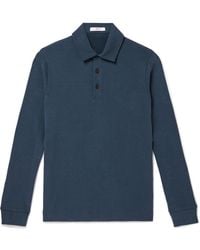 MR P. - Ribbed Stretch Cotton And Merino Wool-Blend Polo Shirt - Lyst