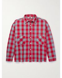 SAINT Mxxxxxx - Distressed Checked Cotton-Flannel Shirt - Lyst