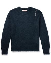 Marni - Logo-Embroidered Knitted Sweater - Lyst