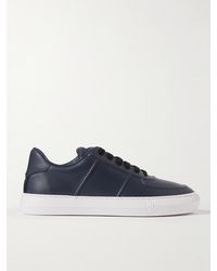 Moncler - Neue York Logo-Appliquéd Leather Sneakers - Lyst