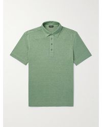 ZEGNA - Slim-Fit Linen Polo Shirt - Lyst