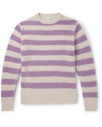 Aspesi - Striped Brushed Wool Sweater - Lyst