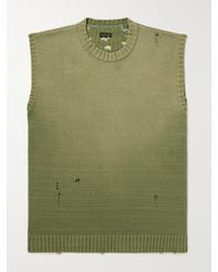 Kapital - 5G ärmelloser Pullover aus Jacquard-Strick aus einer Baumwollmischung in Distressed-Optik - Lyst