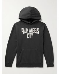 Palm Angels - Felpa in jersey di cotone con cappuccio e logo - Lyst