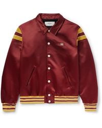 Celine - Teddy Logo-Embroidered Satin Varsity Jacket - Lyst