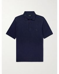 Etro - Logo-embroidered Cotton And Cashmere-blend Polo Shirt - Lyst