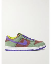 Nike - Dunk Low Mesh And Suede Sneakers - Lyst