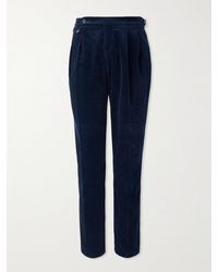 Brunello Cucinelli - Straight-Leg Pleated Cotton-Corduroy Trousers - Lyst