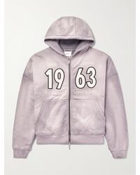 Rhude - Lamborghini Logo-embroidered Distressed Cotton And Lyocell-blend Jersey Hoodie - Lyst
