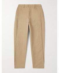 Amomento - Tapered Pleated Cotton Trousers - Lyst