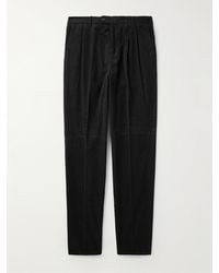 Brunello Cucinelli - Tapered Pleated Cotton-corduroy Trousers - Lyst