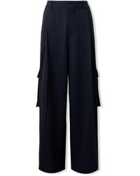 Dries Van Noten - Wide-Leg Pleated Wool-Twill Cargo Trousers - Lyst