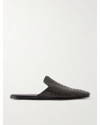 Bottega Veneta - Intrecciato Leather Slippers - Lyst