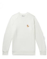 Maison Kitsuné - Chillax Fox Slim-fit Logo-appliquéd Cotton-jersey Sweatshirt - Lyst