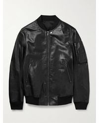 Rick Owens - Classic Flight Oversized Webbing-Trimmed Distressed Leather Bomber Jacket - Lyst
