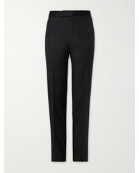 ZEGNA - Straight-Leg Satin-Trimmed Wool And Mohair-Blend Tuxedo Trousers - Lyst