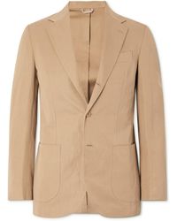 De Petrillo - Unstructured Cotton And Linen-blend Suit Jacket - Lyst