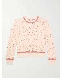 Bottega Veneta - Embroidered Jacquard-Knit Cotton-Blend Chenille Sweater - Lyst