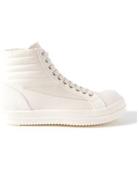 Rick Owens - Vintage Suede-trimmed Canvas High-top Sneakers - Lyst