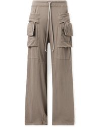 Rick Owens - Creatch Wide-leg Cotton-jersey Drawstring Cargo Trousers - Lyst