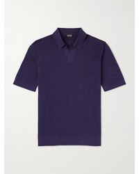 ZEGNA - Slim-fit Cotton-piqué Polo Shirt - Lyst