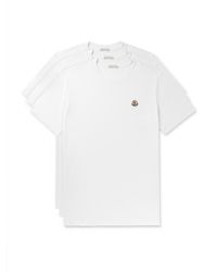 Moncler - Three-pack Logo-appliquéd Cotton-jersey T-shirts - Lyst