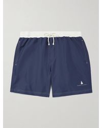 Brunello Cucinelli - Straight-Leg Mid-Length Logo-Print Swim Shorts - Lyst