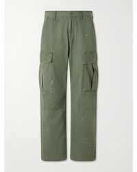 CHERRY LA - Wide-Leg Paint-Splattered Cotton-Ripstop Cargo Trousers - Lyst