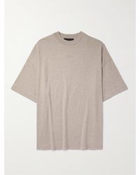 Fear Of God - T-shirt in jersey di cotone con collo a lupetto e logo applicato - Lyst