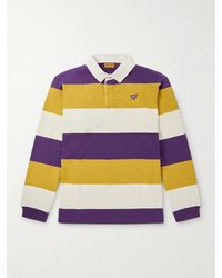 Human Made - Logo-appliquéd Striped Cotton-jersey Polo Shirt - Lyst