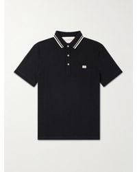 Valentino Garavani - Logo-Appliquéd Striped Cotton-Piqué Polo Shirt - Lyst