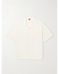 Barena - Cuban-collar Garment-dyed Striped Cotton-poplin Shirt - Lyst
