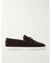 Christian Louboutin - Chambeliboat Embellished Suede Loafers - Lyst