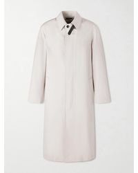 Tom Ford - Leather-Trimmed Cotton And Silk-Blend Overcoat - Lyst