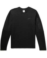Nike Sportswear Cotton-blend Tech Fleece Sweatshirt - Black