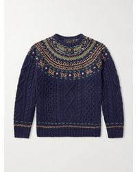 Beams Plus - Cable-Knit Wool Sweater - Lyst