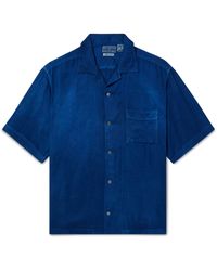 Blue Blue Japan - Camp-collar Indigo-dyed Twill Shirt - Lyst