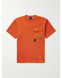 Moncler - Logo-appliquéd Shell-trimmed Combed Cotton-jersey T-shirt - Lyst