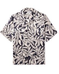 NN07 - Daniel Camp-collar Floral-print Cotton And Silk-blend Shirt - Lyst