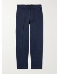 Drake's - Gerade geschnittene Hose aus gepeachtem Baumwoll-Twill - Lyst