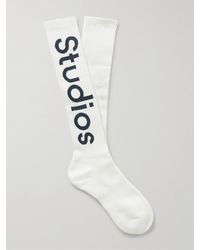 Acne Studios - Logo-jacquard Ribbed Cotton-blend Socks - Lyst