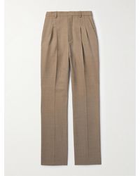 Saint Laurent - Straight-leg Pleated Wool Suit Trousers - Lyst