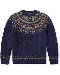 Beams Plus - Cable-Knit Wool Sweater - Lyst